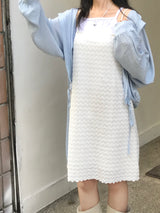 レイヤードパンチングミニドレス