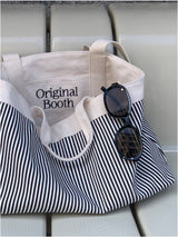 stripe reversible bag - deep black