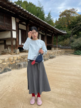 Sway nylon slit skirt