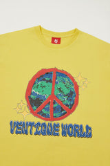 ピースワールドオーバーサイズフィットTシャツ / VENTIQUE Peace World Oversized Fit T-shirt 5color