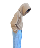 プリントクロップドフーディ / Print Cropped Hoodie-BEIGE