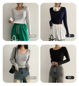 リーンスリムクロップベーシックTシャツ