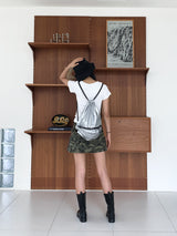 Dear Basic Ribbed Square Neck Short Sleeve T-shirt