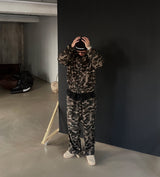 [UNISEX] Camo fleece oversized fit zip-up