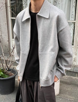 Melange twoway jacket
