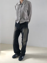 Trendy washing denim pants 