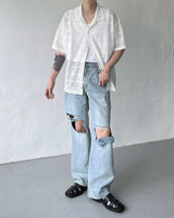 SI リブドジーンズ / SI ripped jeans (2 colors)