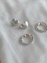 ハートマットピアス / [925silver] Lithumb heart matte earrings