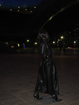 Double leather long coat