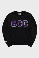 CCCパップルパッチユニセックスブラックスウェットシャツ