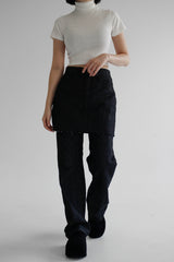 スカートレイヤードデニムパンツ / no.7713 Skirt Layered Denim Pants