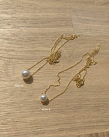 [92.5silver] single pearl necklace (2sizes)