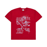 スペースドゥードゥルアートワーク半袖Tシャツ レッド