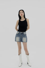 シンプルリブドスリーブレス / Simple Ribbed sleeveless (2color)