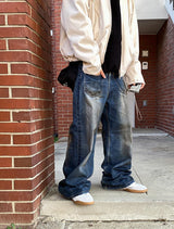 No.0441 GVN UQ washing wide denim PT