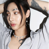 8mm Pearl Little Ball Chain Necklace (Silver)