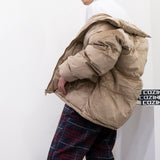 [Unisex] 2wayベルベットショートダウンジャケット
