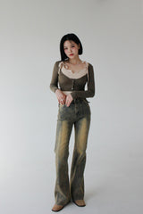 ケフィアシアリングTシャツセット/Kefir Shirring T-shirt Set (2color)