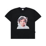ベイビーフェイスウェーブヘア半袖Tシャツ BLACK
