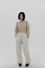 ウールバルーンVネックニット / Wool balloon V-neck knit (5color)
