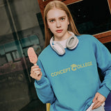 ベーシックラインロゴスウェットシャツ・ブルー［ユニセックス］/ Basic Line Logo Unisex Blue Sweat Shirt