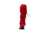 Real Leather Fur Boots(Red)