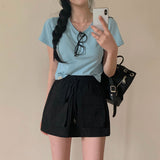 デイリーラベルセミクロップショートスリーブTシャツ