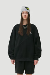 Reverse Bear Patch Crewneck_Black (6684840034422)