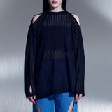 カットアウトサマーニット / CUT-OUT SUMMER KNIT (BK)