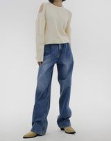 ソフトショルダースプリットニット/Soft shoulder split knit (2color)