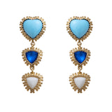triple heart drop earrings (6565958025334)