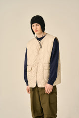 LIGHTWEIGHT QUILTED JUMPER - IVORY