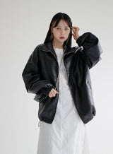 バルーンレザージャンパー / Balloon Leather Jumper (2color)