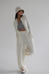 ベルベットリブジップアップ/Velvet Ribbed Zip Up [ Ivory ]