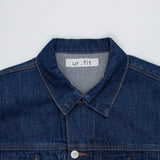 ルーズフィットバックレーベルポイントダークデニムジャケット/LOOSE FIT BACK LABEL POINT DARK DENIM JACKET [17707]