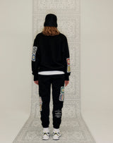 GRANNY SQUARE JOGGER PANTS BLACK (6691423453302)