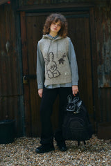 WITTY BUNNY NOMAD HOODIE VEST [MELANGE GRAY]