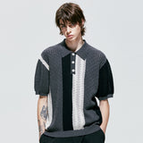 フラワーガーデン3パターンハーフニットピケ / flower garden 3 pattern half knit pique charcoal