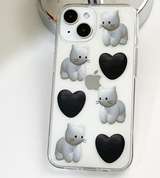 Heart White Cat Phone Case
