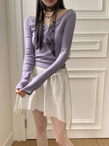 Reira unbalanced cotton mini skirt