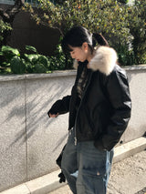 ビンテージファー2WAYブルゾンジャンパー