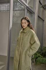 フェイクファーロングコート/FAKE FUR LONG COAT_GREEN TEA