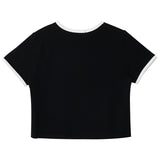 ラビットエモジクロップTシャツ/BLACK RABBIT EMOJI CROP T-SHIRT
