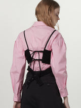 Tweed bustier top - Black (6671629910134)