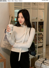 ローズボートネックニットTシャツ+タイセット