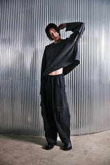 VINTAGE P. DYEING CUT-OUT CROP-TEE (Charcoal) / ビンテージダイングアウトクロップT