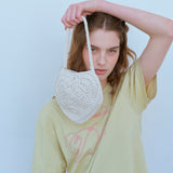 ハンドメイドハートバッグ / HANDMADE HEART BAG, CREAM