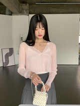 モルディサマーシースルークーリング長袖カーディガン / Moldy summer see-through cooling long-sleeved cardigan