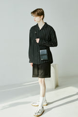 STITCH WIDE TURN UP HALF PANTS BLACK (6554120552566)