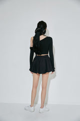 ホルターアンフテッドクロップTシャツ / (9067) Halter Unfooted Crop Tee